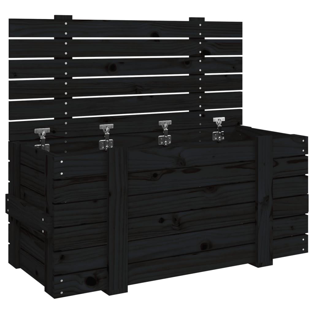vidaXL Förvaringslåda svart 91x40,5x42 cm massiv furu