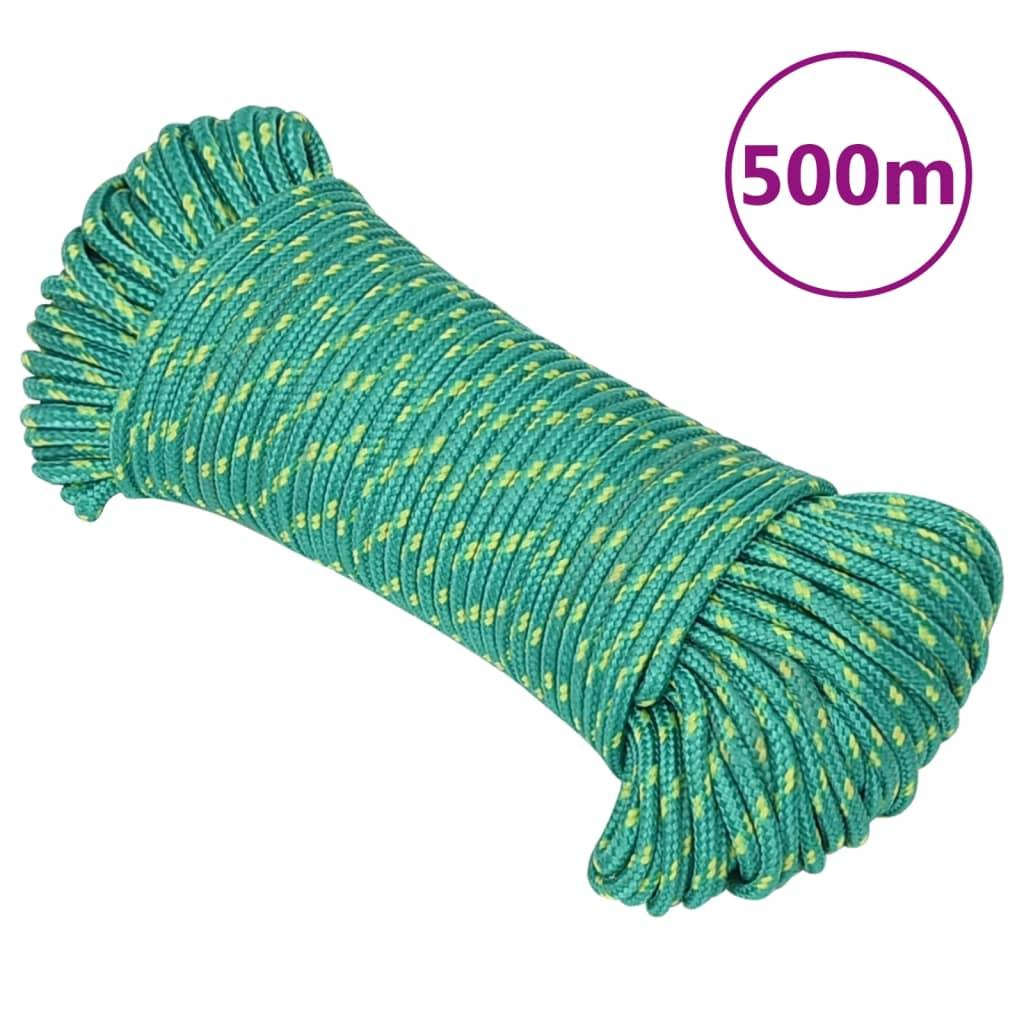 vidaXL Båtlina grön 3 mm 500 m polypropen