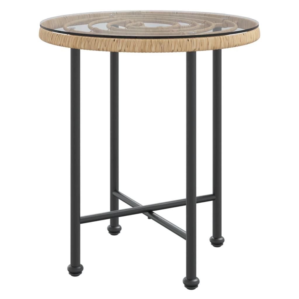 vidaXL Matbord Ø50 cm härdat glas och stål