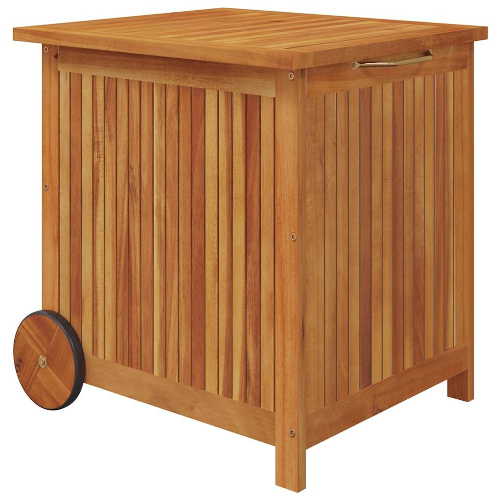 vidaXL Dynbox med hjul 60x50x58 cm massivt akaciaträ