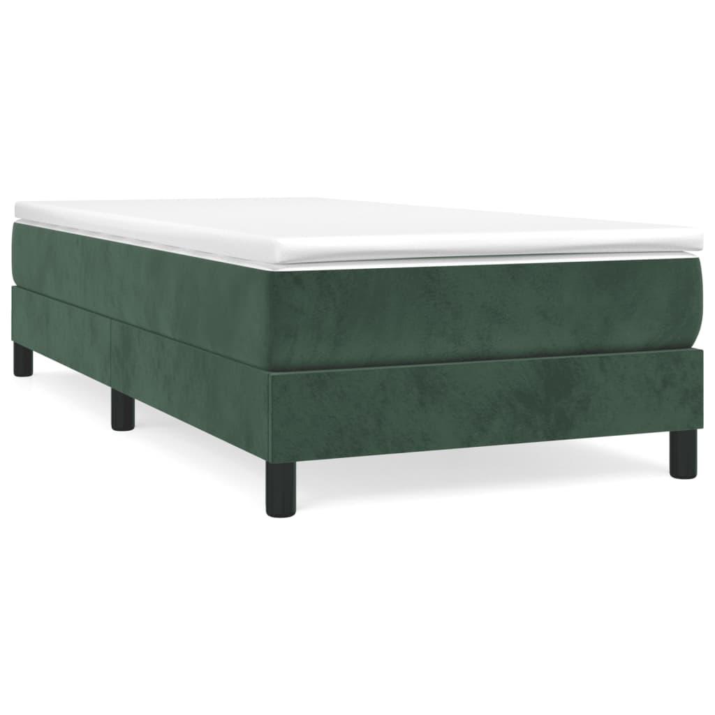 vidaXL Ramsäng med madrass mörkgrön 80x200 cm sammet