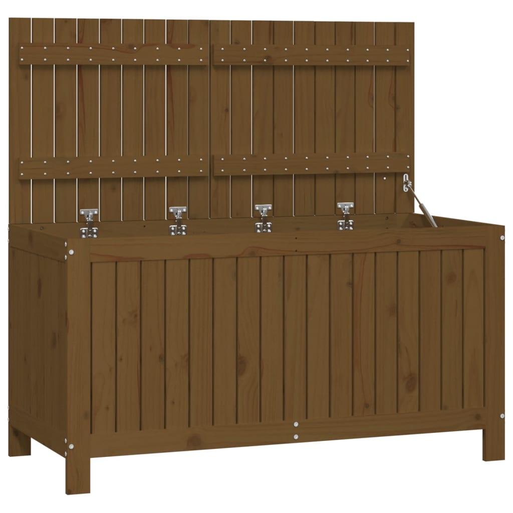 vidaXL Förvaringslåda honungsbrun 121x55x64 cm massiv furu