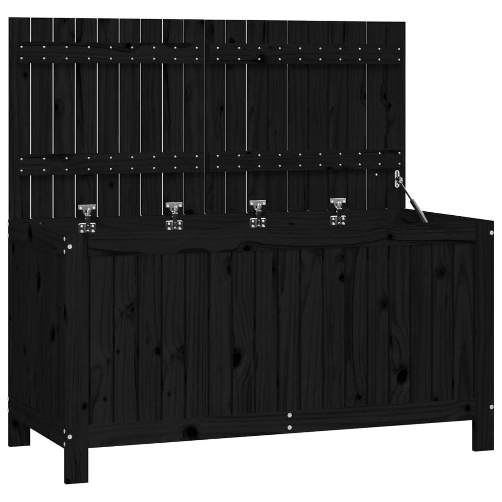 vidaXL Dynbox svart 121x55x64 cm massiv furu