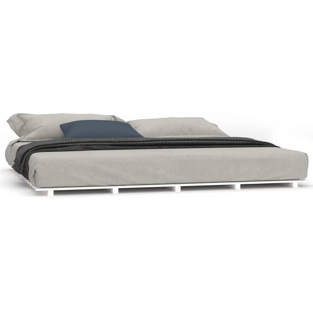 vidaXL Sängram vit 160x200 cm massiv furu