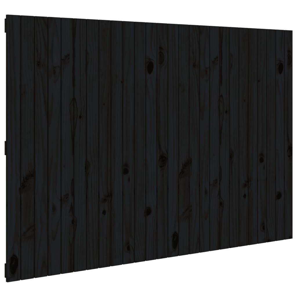 vidaXL Väggmonterad huvudgavel svart 166x3x110 cm massiv furu
