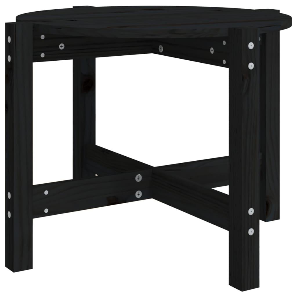 vidaXL Soffbord svart Ø 62,5x45cm massiv furu