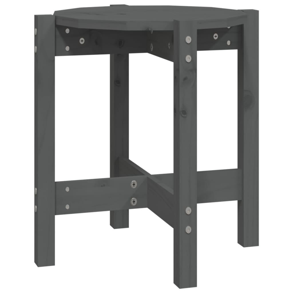 vidaXL Soffbord grå Ø 42,5x45 cm massiv furu
