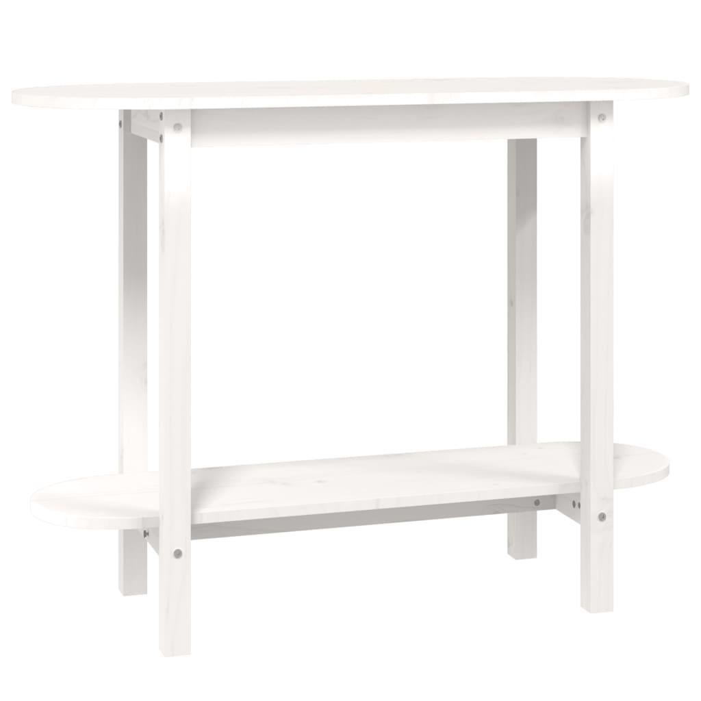 vidaXL Konsolbord vit 110x40x80 cm massiv furu