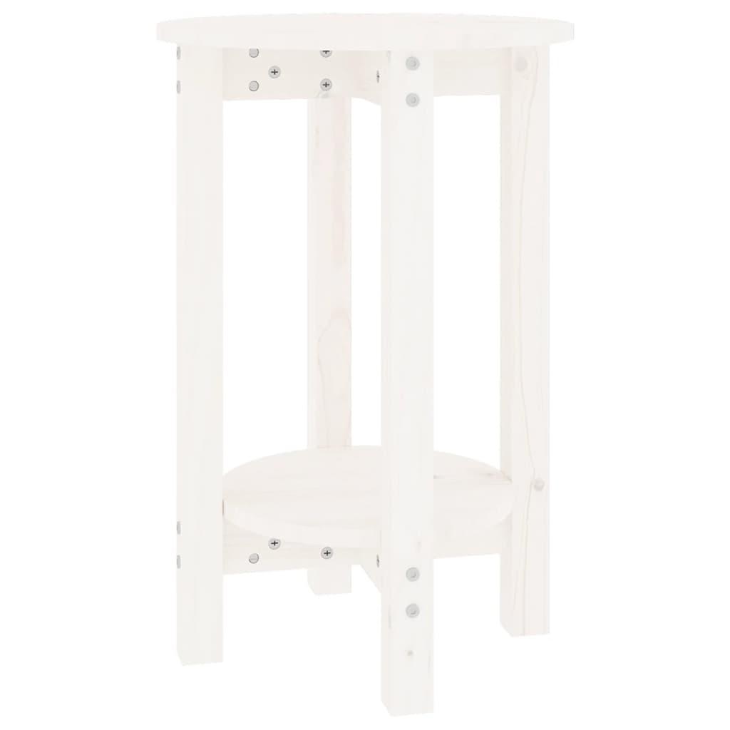 vidaXL Soffbord vit Ø 40x60 cm massiv furu