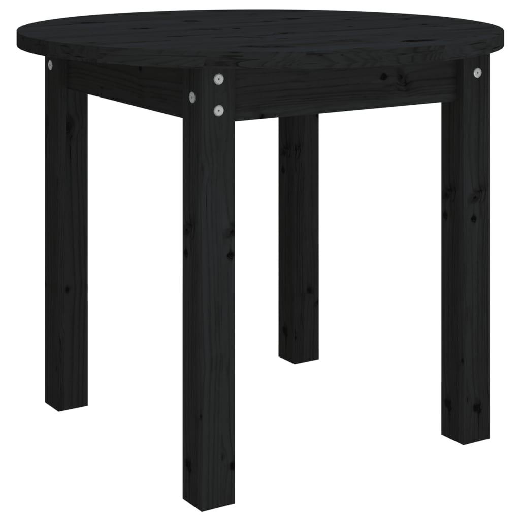 vidaXL Soffbord svart Ø 55x45cm massiv furu