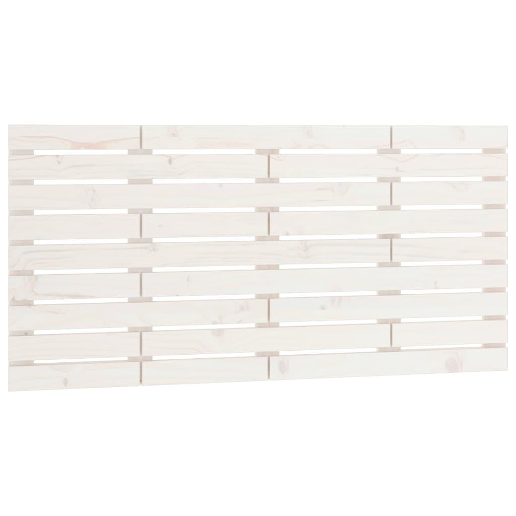 vidaXL Väggmonterad huvudgavel vit 126x3x63 cm massiv furu