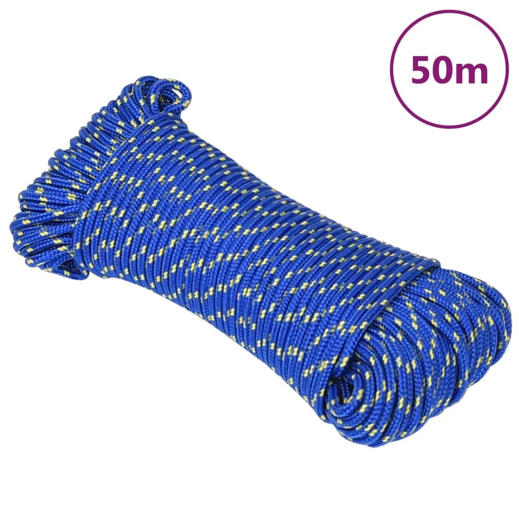 vidaXL Båtlina blå 3 mm 50 m polypropen