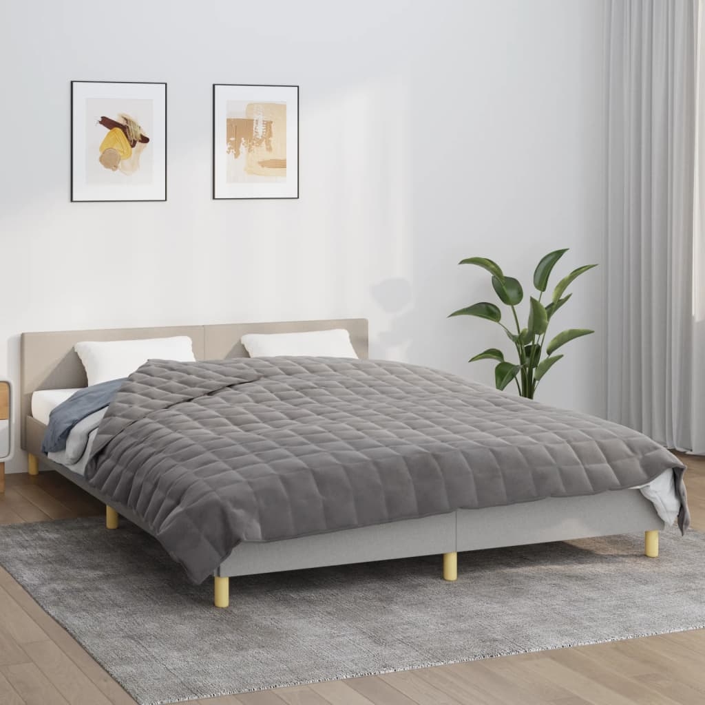 vidaXL Tyngdtäcke grå 220x240 cm 15 kg tyg