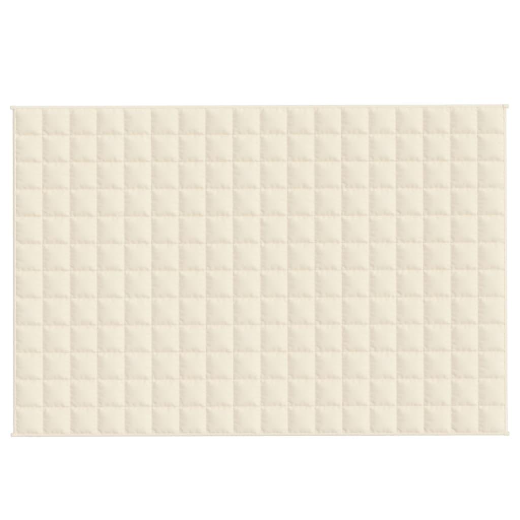 vidaXL Tyngdtäcke gräddvit 122x183 cm 9 kg tyg