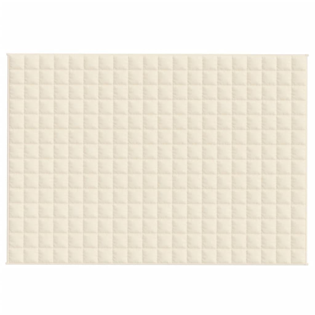vidaXL Tyngdtäcke gräddvit 135x200 cm 10 kg tyg