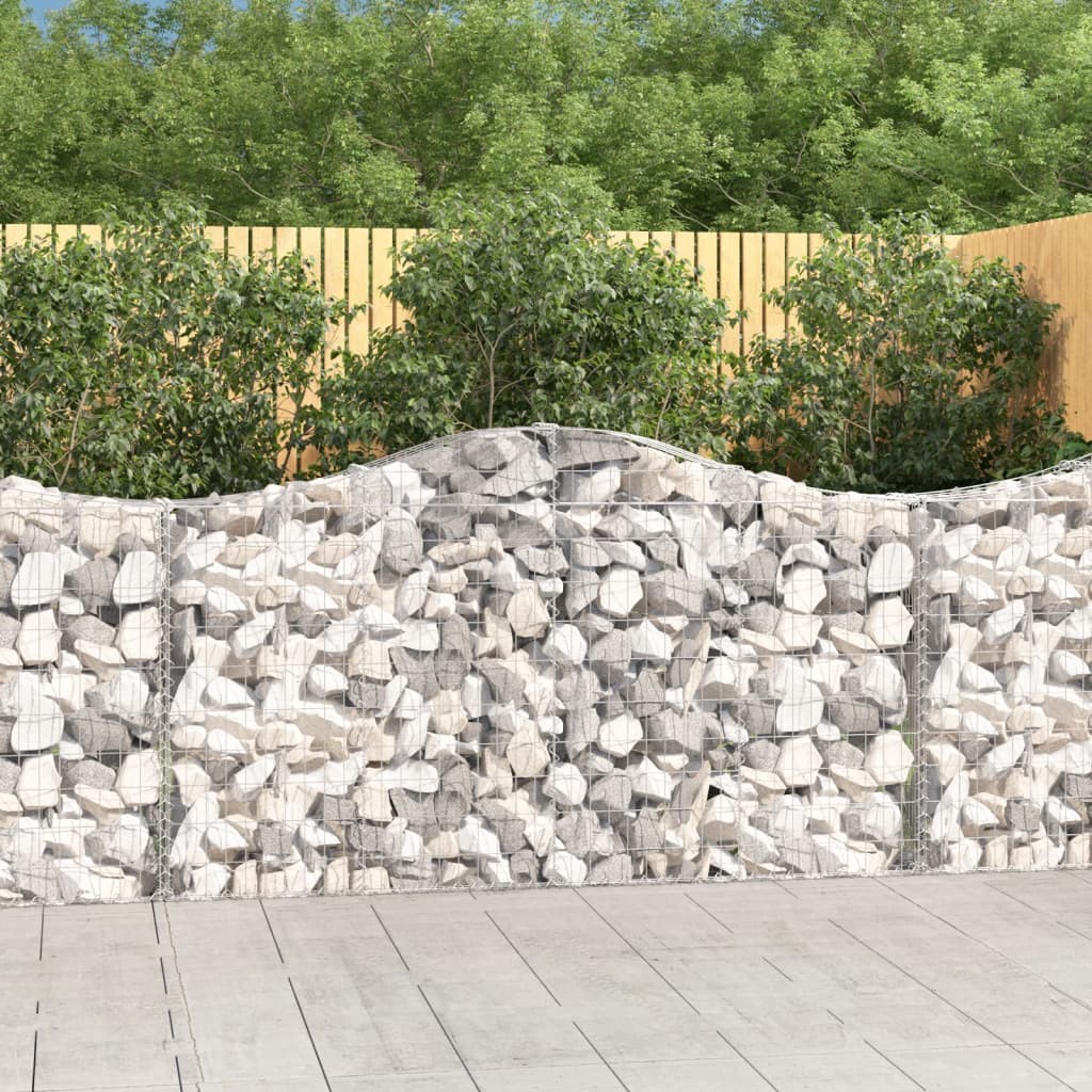 vidaXL Gabioner bågformade 4 st 200x30x100/120 cm galvaniserat järn