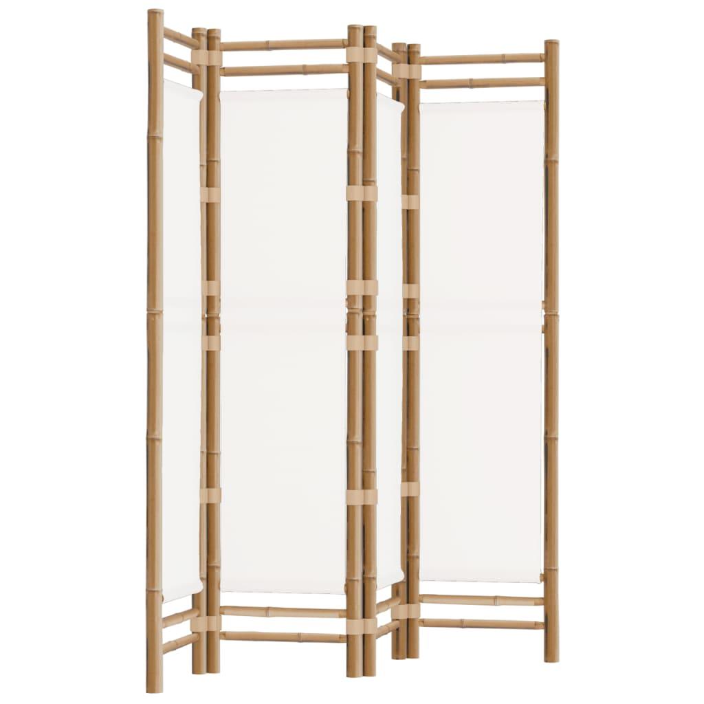 vidaXL Rumsavdelare 4 paneler hopfällbar 160 cm bambu och kanvas