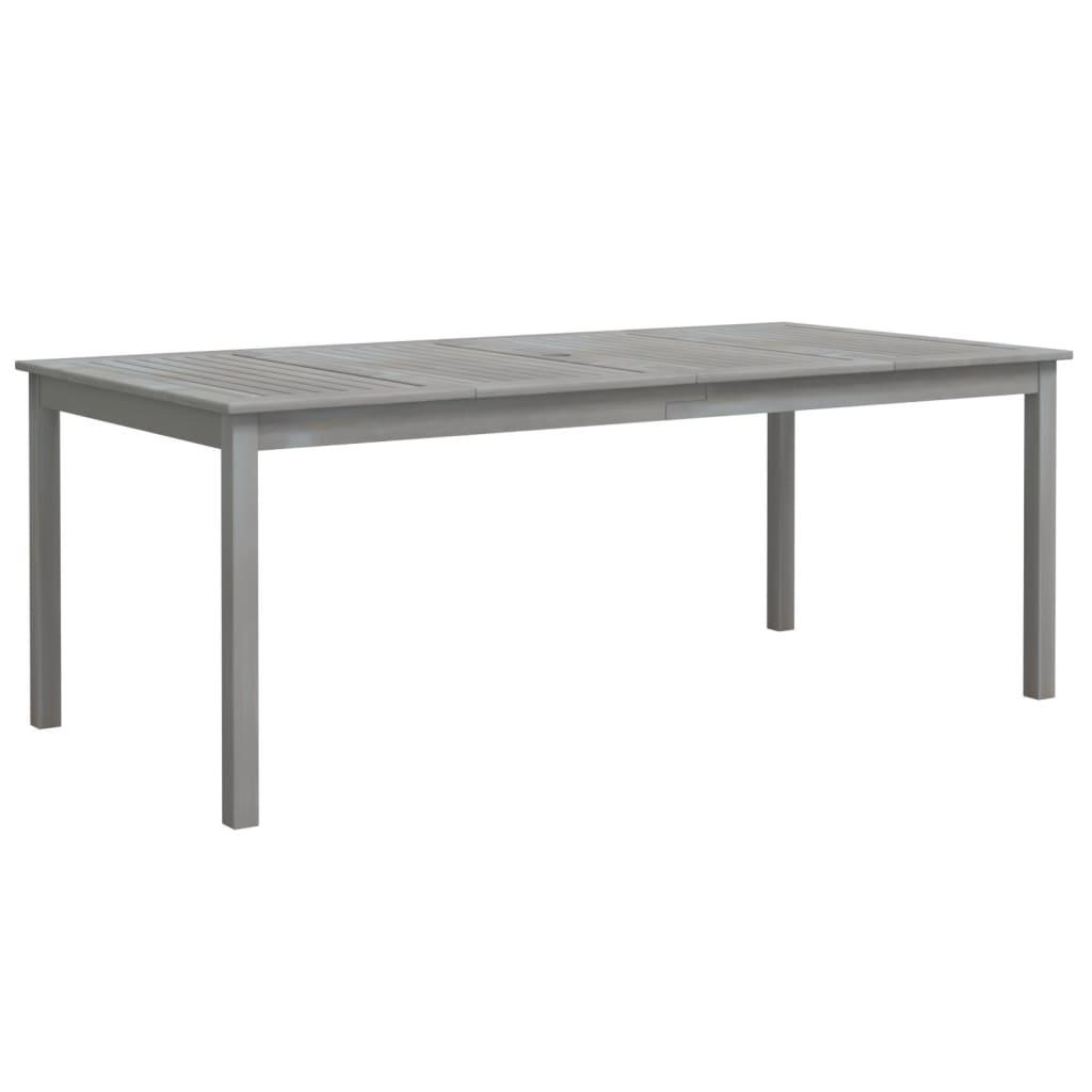 vidaXL Trädgårdsbord grå 200x100x75 massivt akaciaträ