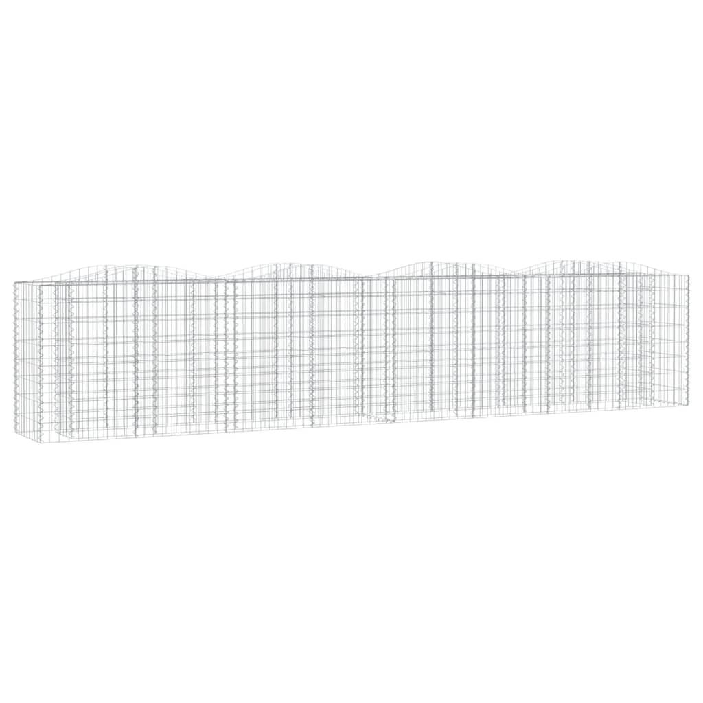 vidaXL Gabion bågformad 400x50x100 cm galvaniserat järn
