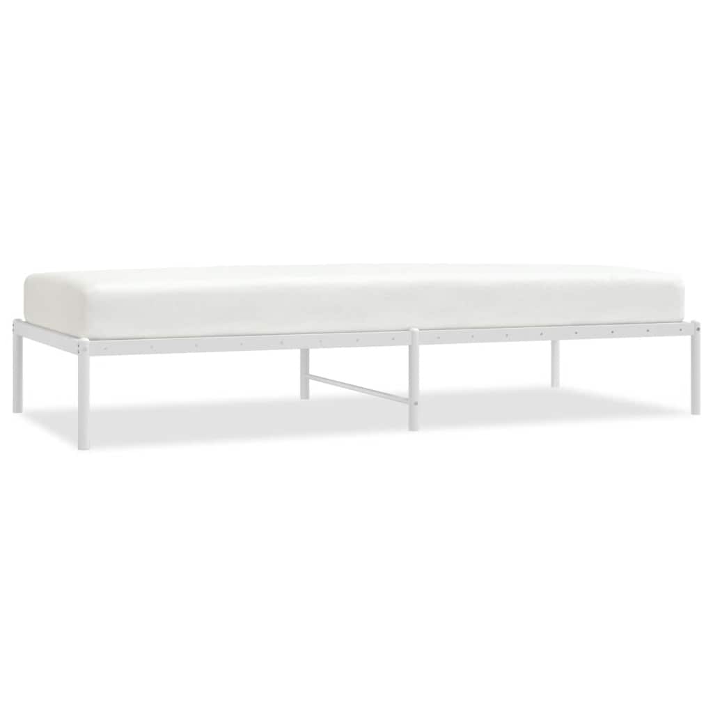 vidaXL Sängram metall vit 90x200 cm