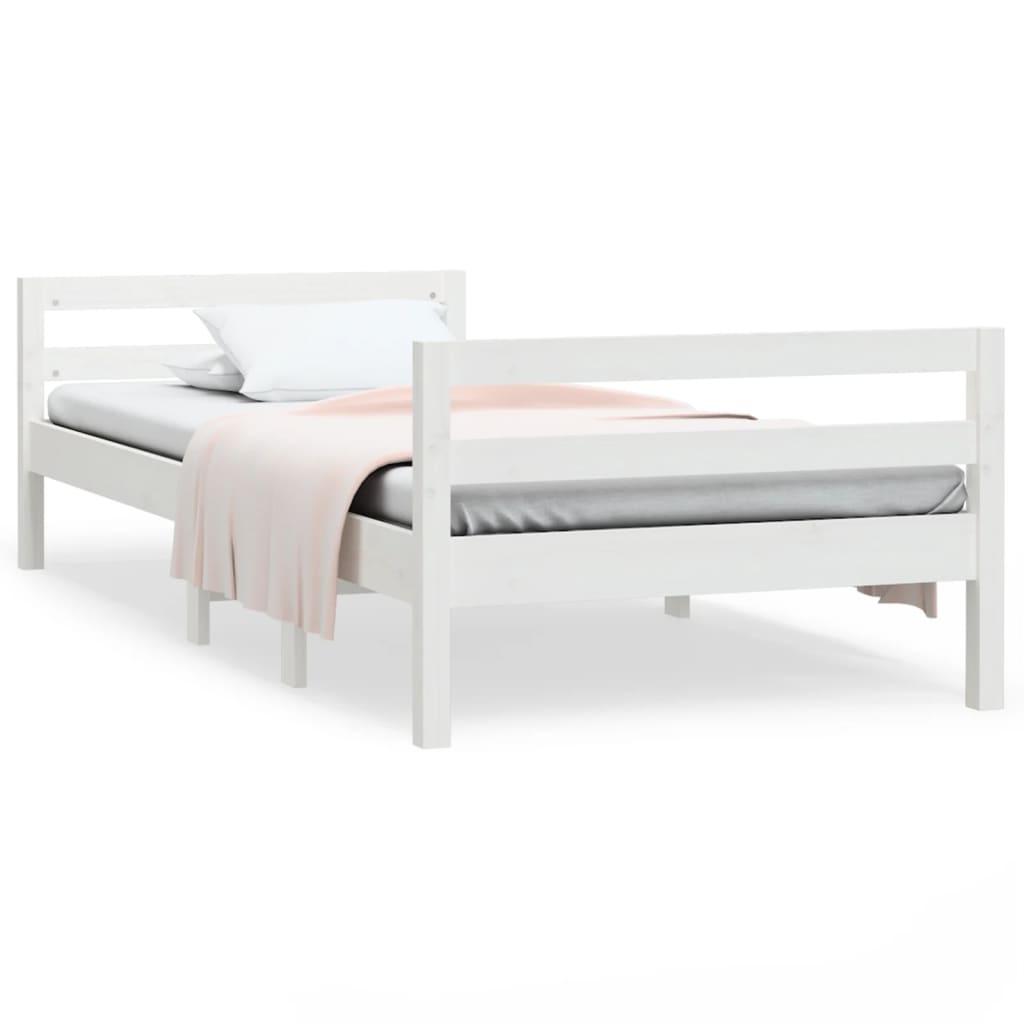 vidaXL Sängram utan madrass vit 80x200 cm massiv furu