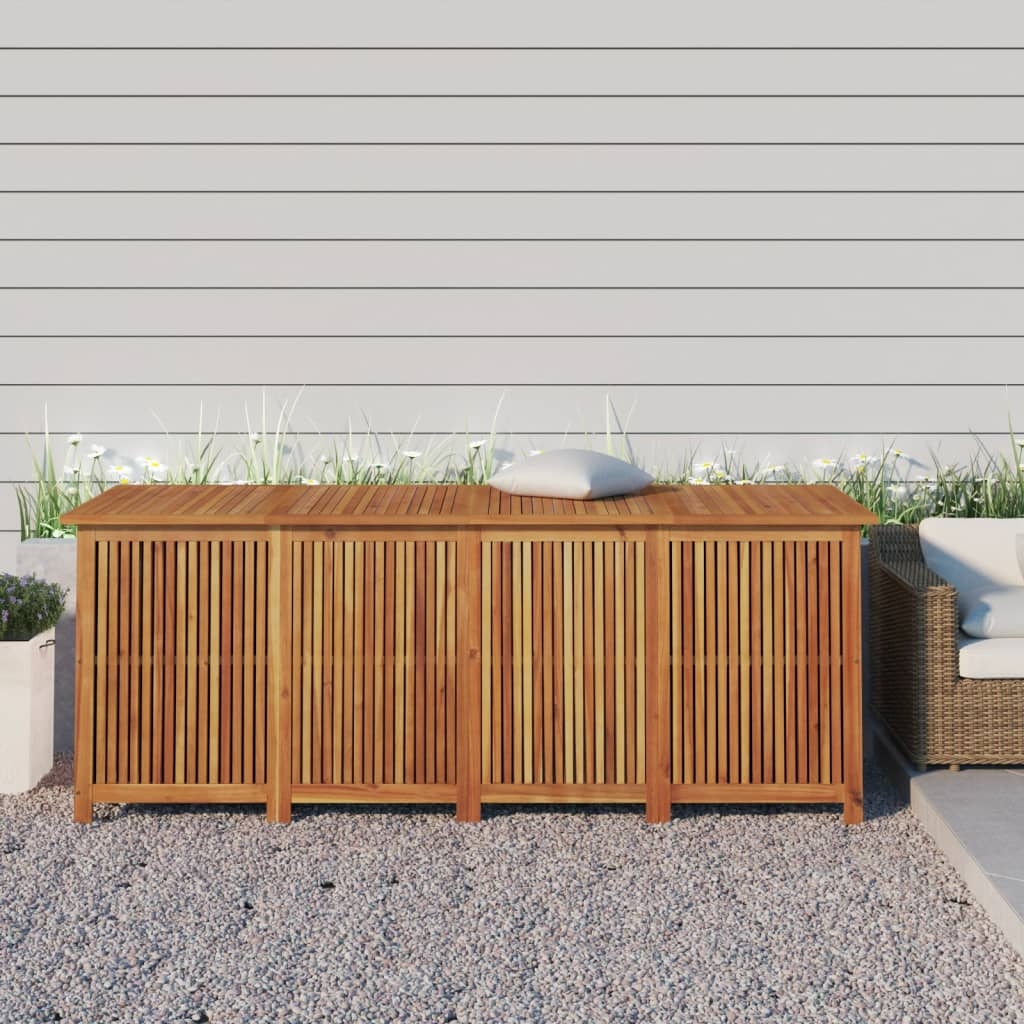 vidaXL Dynbox med hjul 200x80x75 cm massivt akaciaträ