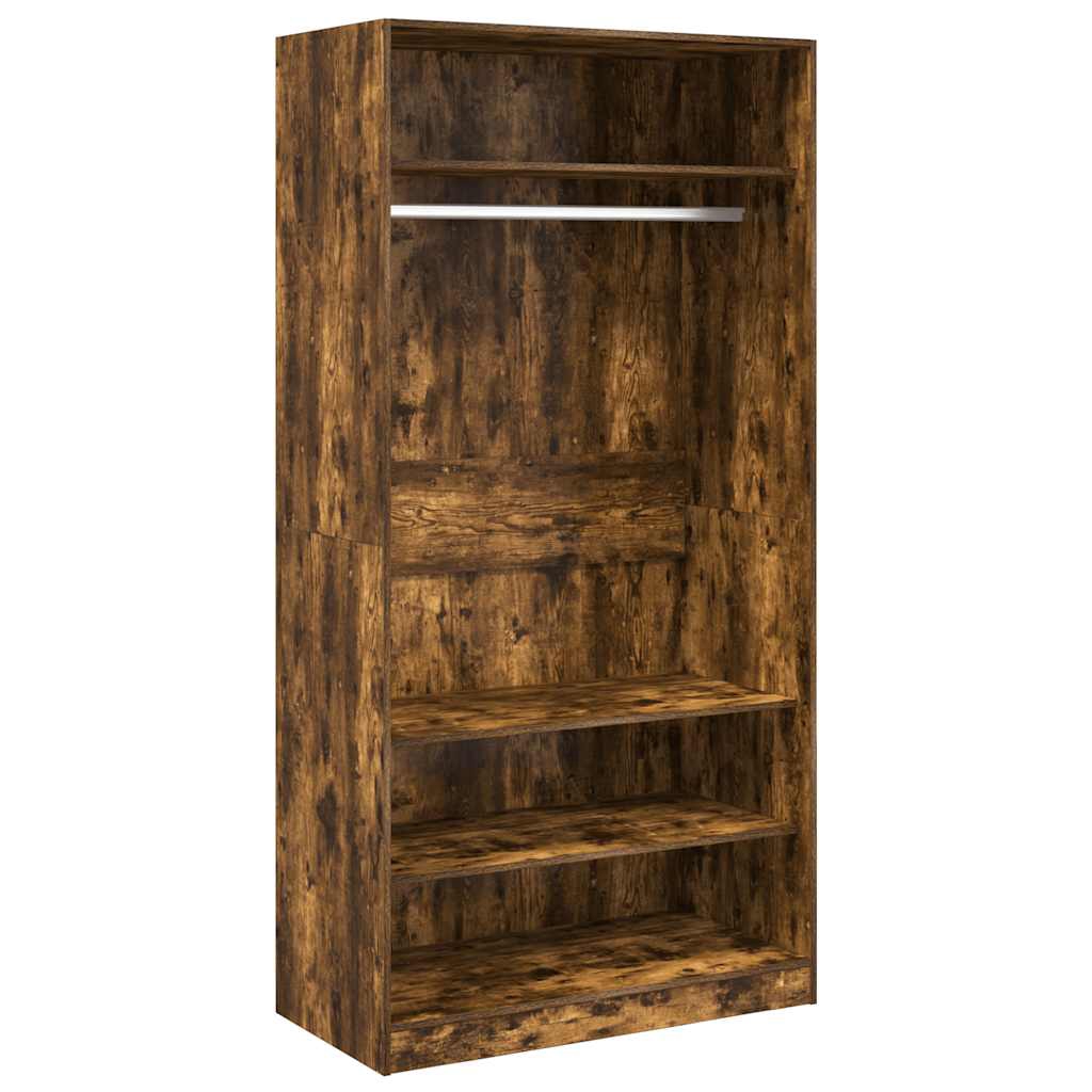 vidaXL Klädskåp rökfärgad ek 100x50x200 cm konstruerat trä
