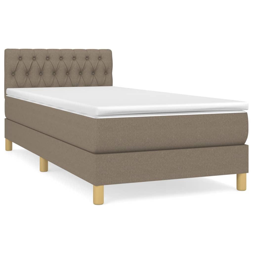 vidaXL Ramsäng med madrass taupe 90x190 cm tyg