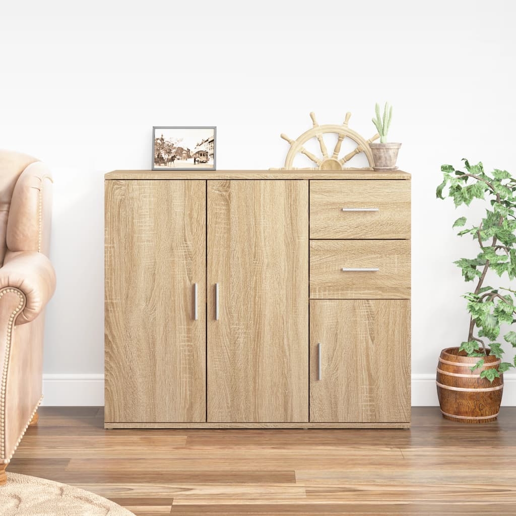 vidaXL Skänk Sonoma Ek 91x29,5x75 cm Konstruerat trä