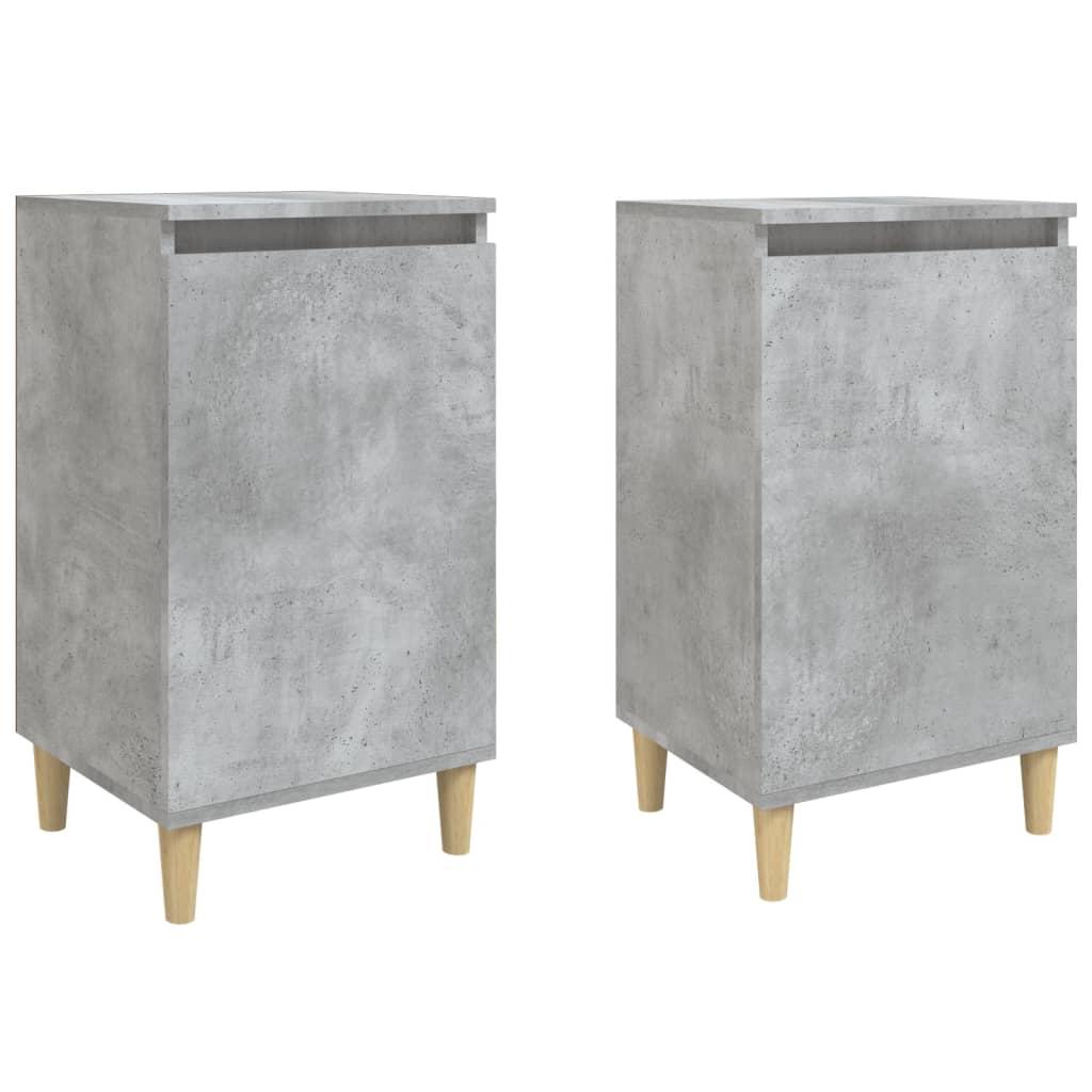 vidaXL Sängbord 2 st betonggrå 40x35x70 cm konstruerat trä