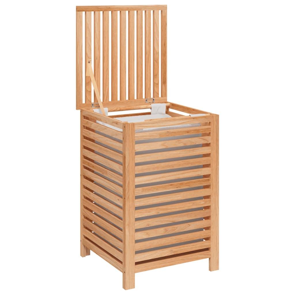 vidaXL Tvättkorg 45x45x65 cm massivt valnötsträ