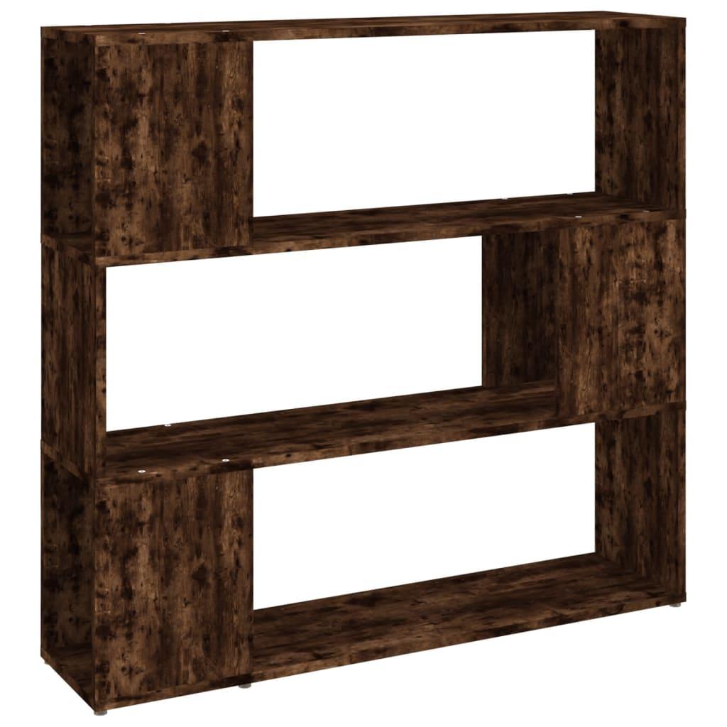 vidaXL Bokhylla/rumsavdelare rökfärgad ek 100x24x94 cm