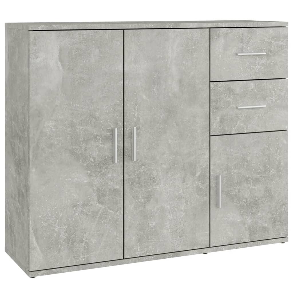 vidaXL Skänk betonggrå 91x29,5x75 cm konstruerat trä