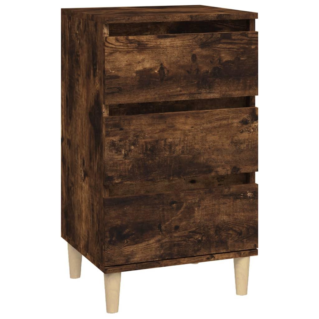 vidaXL Sängbord rökfärgad ek 40x35x70 cm konstruerat trä
