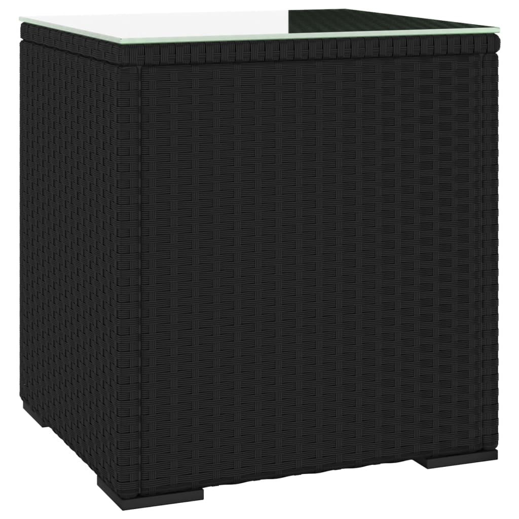 vidaXL Sidobord svart 40x37x40,5 cm konstrotting och härdat glas