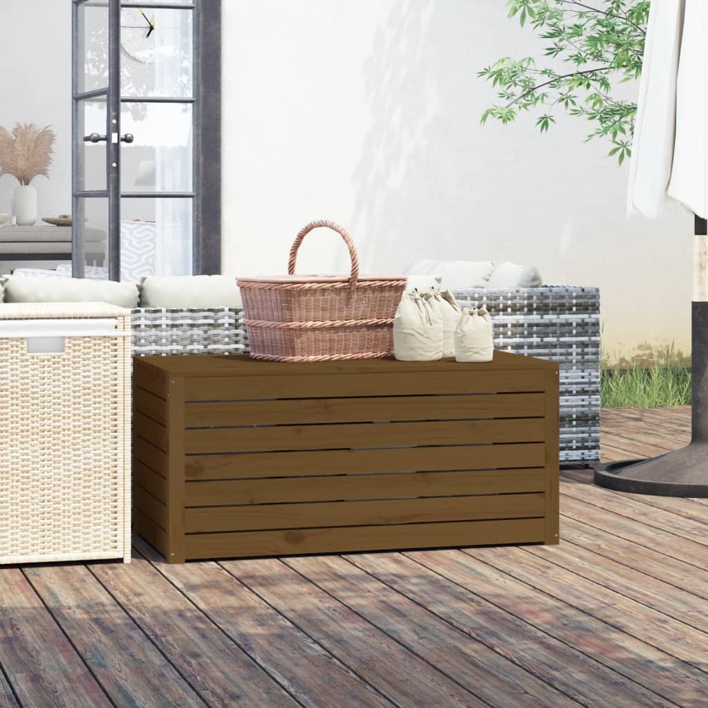 vidaXL Dynbox honungsbrun 101x50,5x46,5 cm massiv furu