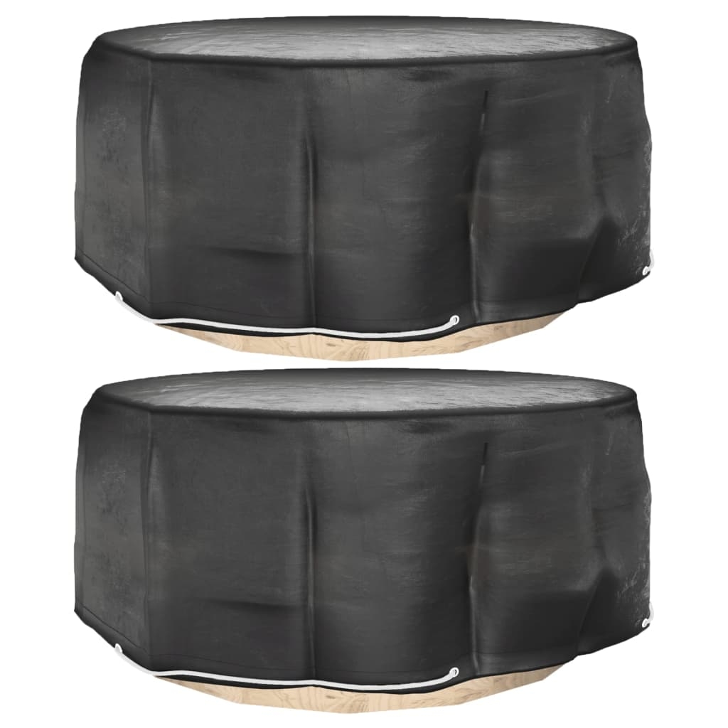 vidaXL Överdrag för trädgårdsmöbler 2 st 10 öljetter Ø260x90 cm rund
