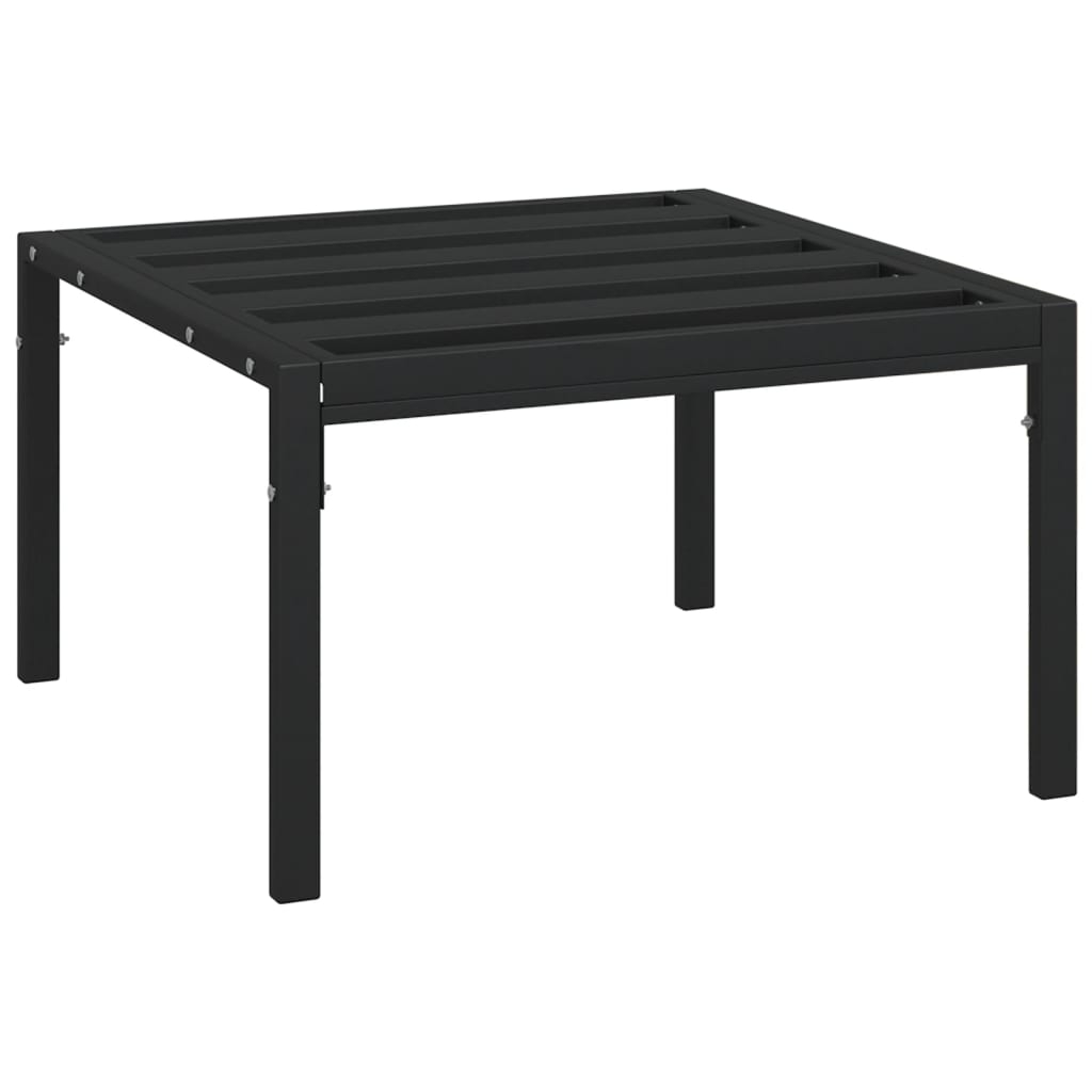 vidaXL Soffbord för trädgården svart 60x60x35 cm stål