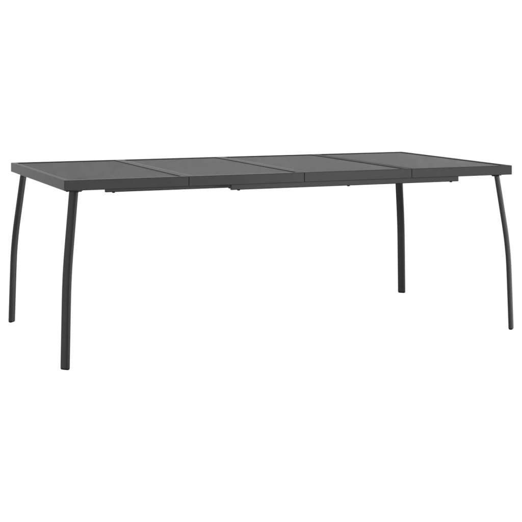 vidaXL Trädgårdsbord antracit 200x100x72 cm stålnät