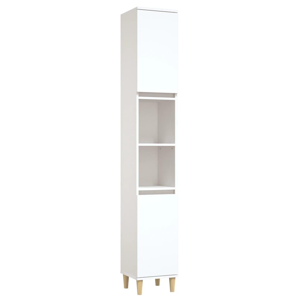 vidaXL Badrumsskåp vit 30x30x190 cm konstruerat trä