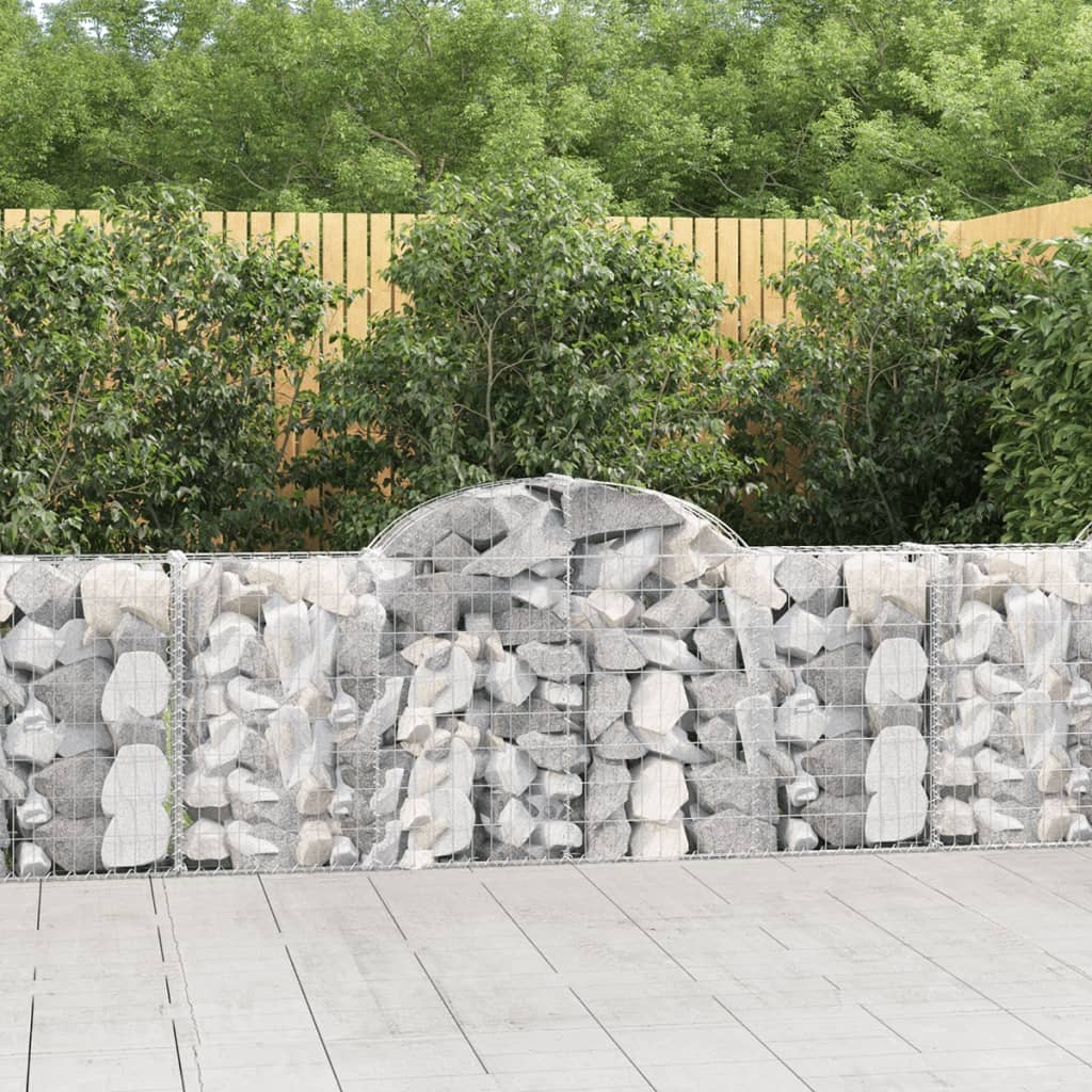 vidaXL Gabioner bågformade 20 st 200x30x80/100 cm galvaniserat järn