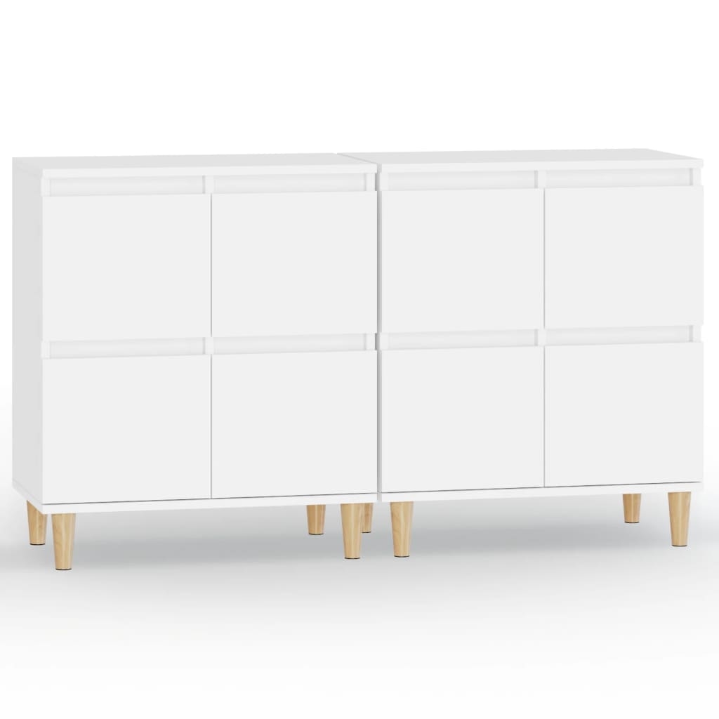 vidaXL Skänk 2 st vit 60x35x70 cm konstruerat trä