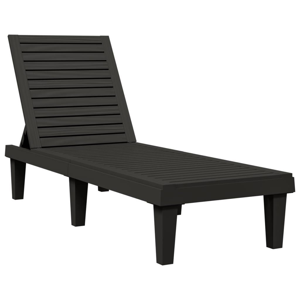 vidaXL Solsäng svart 155x58x83 cm polypropylen