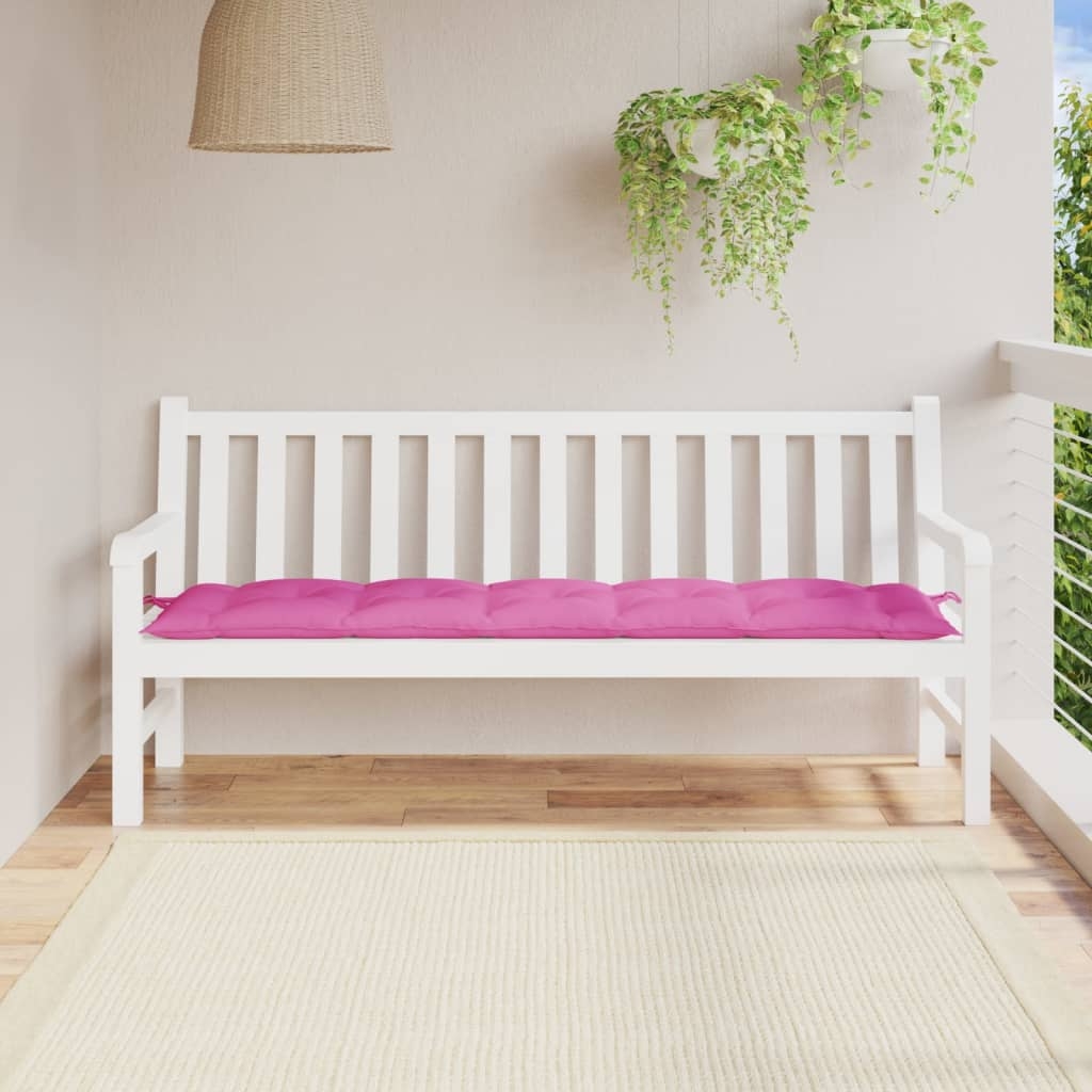 vidaXL Bänkdyna för trädgården rosa 180x50x7 cm oxfordtyg