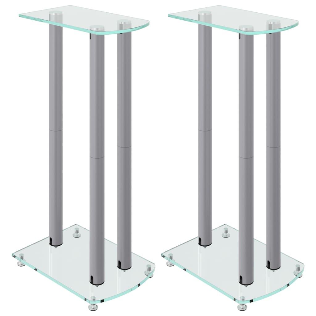 vidaXL vidaL Högtalarstativ 2 st härdat glas 3 pelare