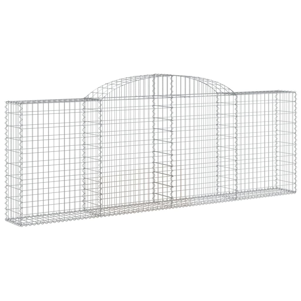 vidaXL Gabion bågformad 300x30x100/120 cm galvaniserat järn