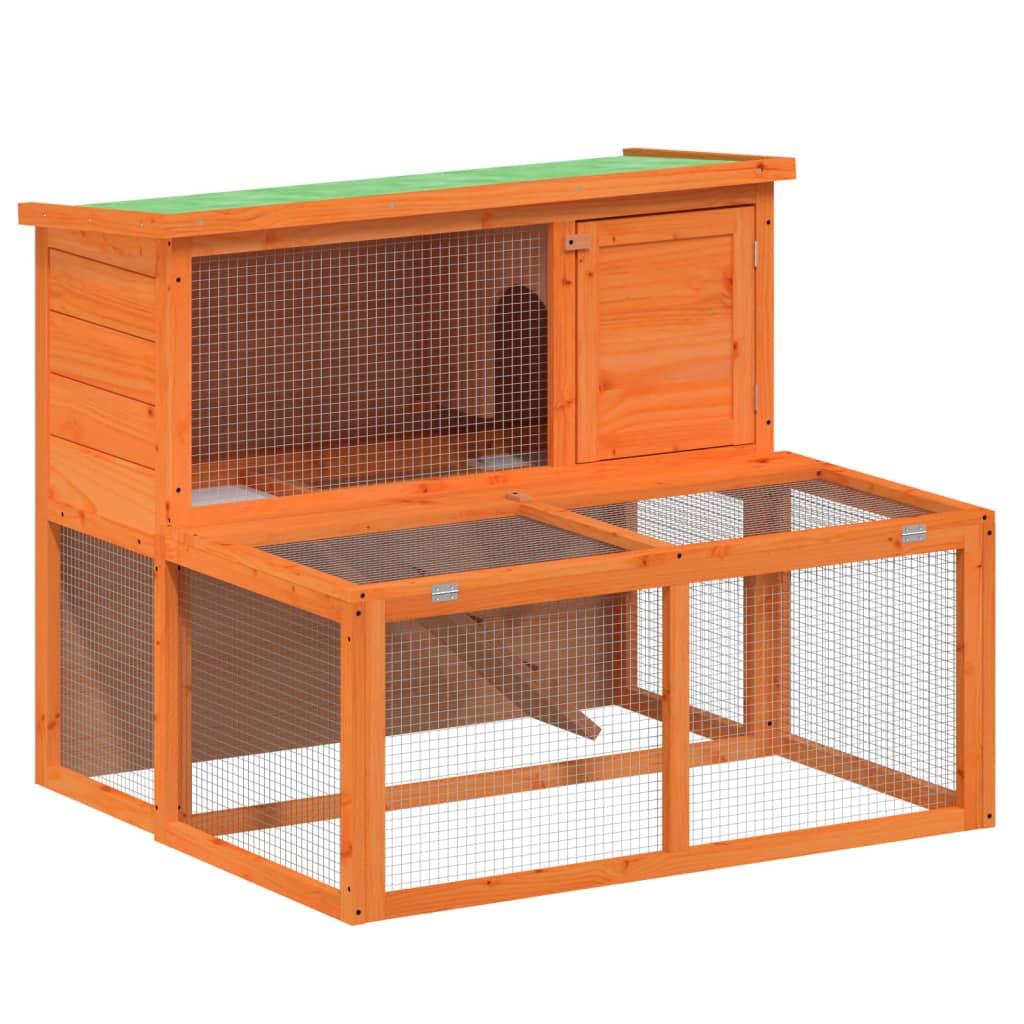 vidaXL Kaninbur brun 102x90x84,5 cm massiv furu