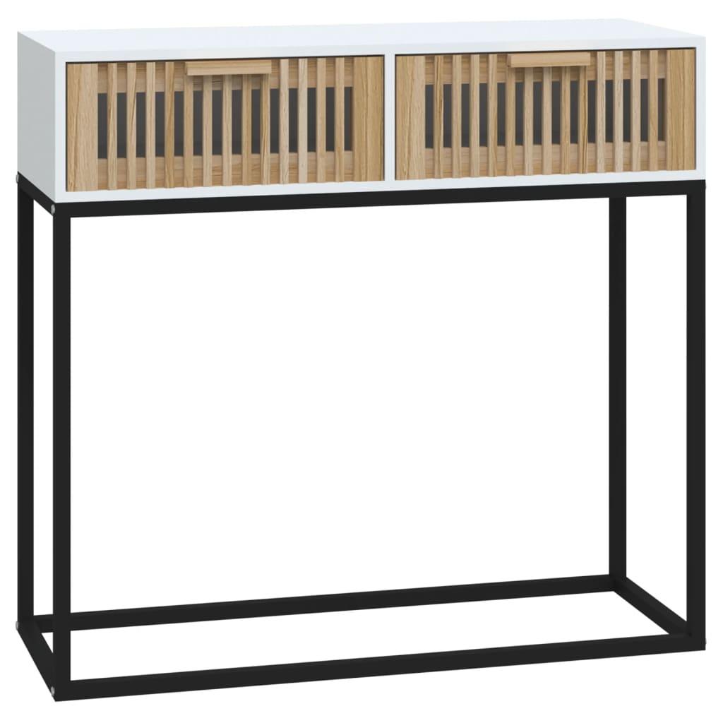 vidaXL Konsolbord vit 80x30x75 cm konstruerat trä och järn