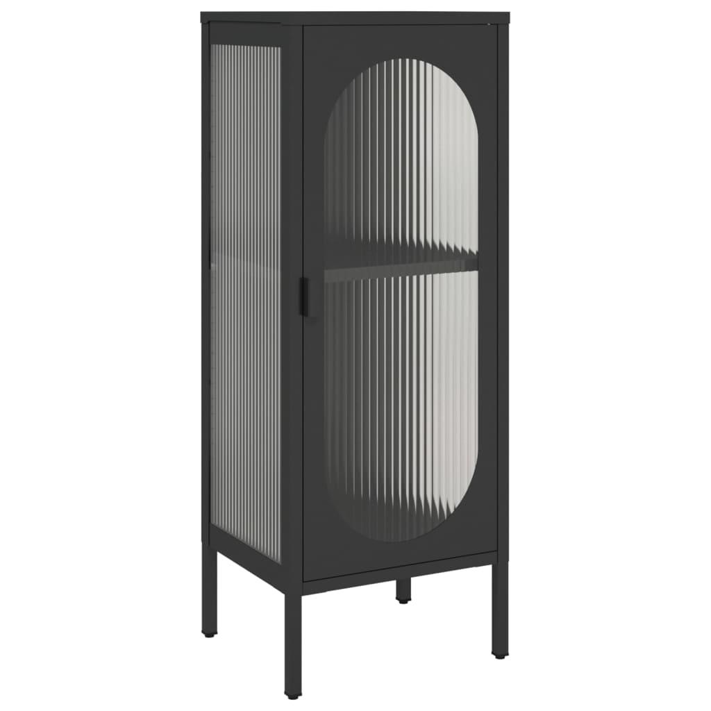 vidaXL Skåp svart 40x35x105 cm glas och stål
