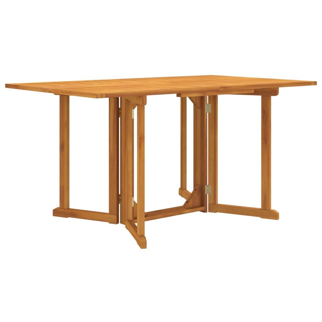 vidaXL Hopfällbart trädgårdsbord 150x90x75 cm massivt teakträ